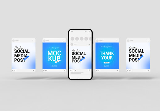 Smartphone Social Media Post Mockup