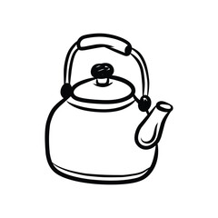 Hand Drawn Teakettle Line art Doodle