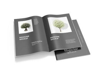 Open and Closed Magazine Mockup