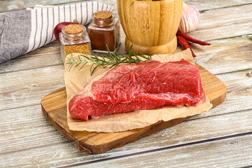 Raw beef flesh for cooking