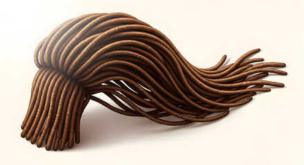 Detailed Dreadlocks Illustration in Brown Shades on Light Background