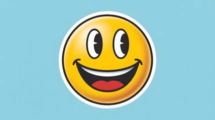 Classic oval yellow smiley face with wide grin