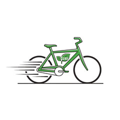 Bicycle moving fast representing eco transport and health.