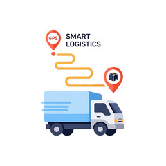 Delivery truck representing logistics and smart transport.