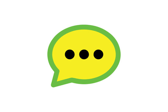 Chat bubble icon showing three dots, indicating typing or pending message illustration