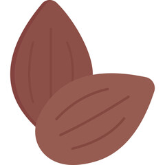 Nut Icon Flat Design, Food Ingredient Symbol, Healthy Snack and Nutrition Illustration