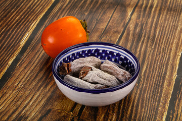 Dry sweet ripe persimon fruit