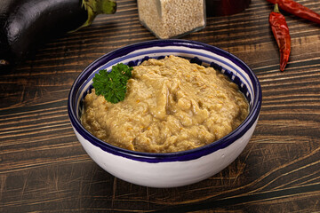Eggplant dip - Mutabal with tahini paste
