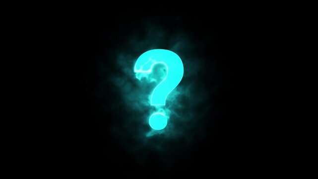 blue question mark symbol on black and blue background