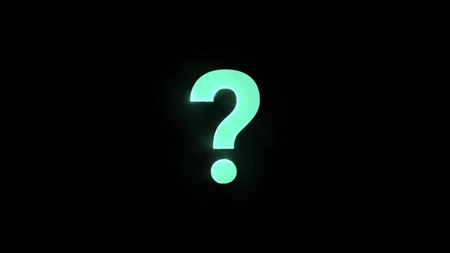 blue 3d question mark symbol on black background