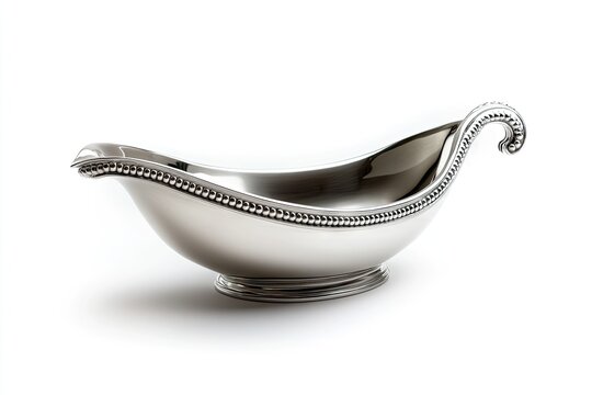 Elegant silver gravy boat - Powered by Adobe