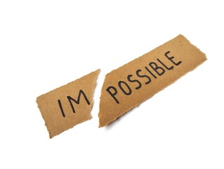 Hand written message on torn brown paper as self esteem building concept