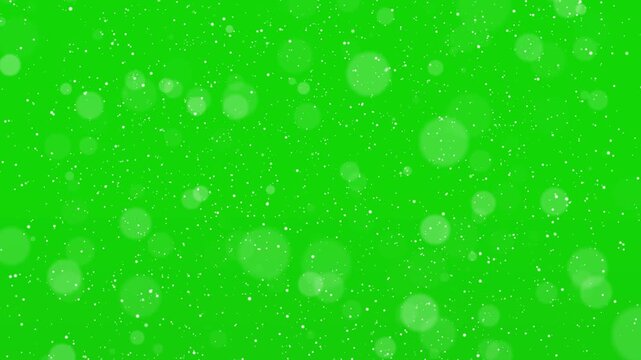 snow falling on green screen. The winter background, falling snowflakes. 4K animated christmas background. New year and Christmas 2026, star rain, christmas red glitter stars background party