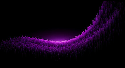 Purple Particle Wave on Black Background