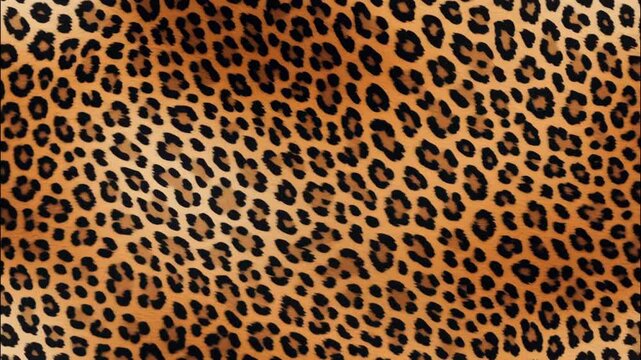 Close-up of leopard print fabric showcasing intricate patterns and textures, camera zooms in