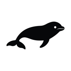 Beluga Whale Minimal Silhouette Marine Design