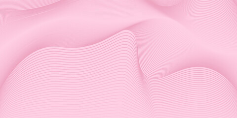 pink lines wave curves with smooth gradient abstract background
