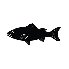 Cod Fish Minimal Marine Silhouette Icon
