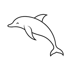 Continuous Line Dolphin Jump Minimalist Art