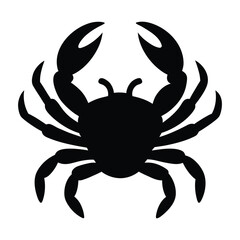 Coral Crab Silhouette Marine Vector Illustration