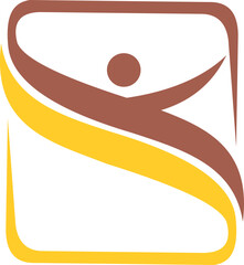 vector illustration of a  people fitness sport vector logo