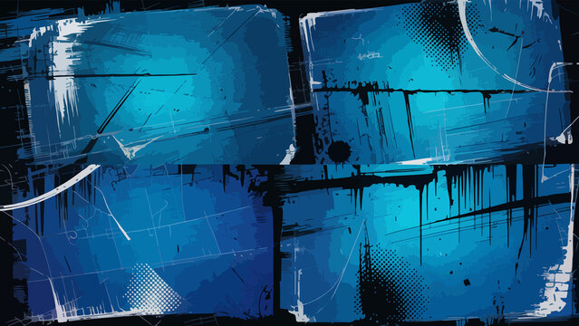 Abstract textured background with dripping paint and distressed blue and teal hues creating a moody and artistic visual effect, Funk Grunge Texture