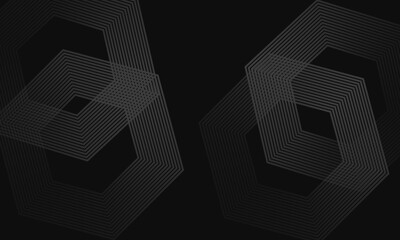 Abstract black glowing geometric lines modern shiny gray circle lines pattern, Modern black gray gradient rings,