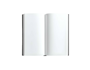 Open blank pages of a book, ready for content