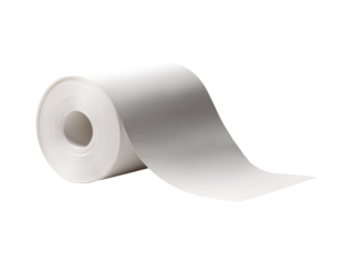 Receipt roll isolated on transparent or white background, png