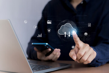 cloud computing technology transformation and internet of thing. Cloud technology management big data include business strategy