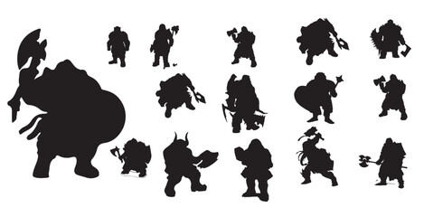 dwarf warrior silhouette 