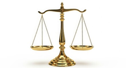 Golden scales of justice, symbolizing law, balance, and fairness