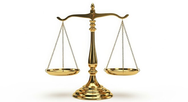 Golden scales of justice, symbolizing law, balance, and fairness