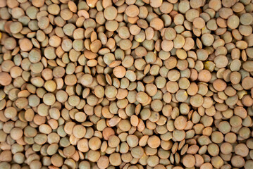 Lentils arranged in top-down view. Ideal for food banner, eco design, or packaging mockup. High quality photo