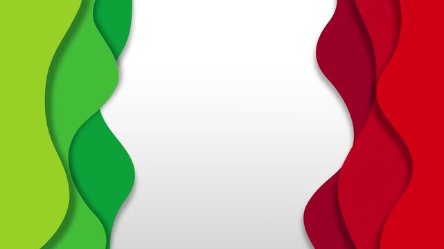 Abstract animation of the italian or mexican flag