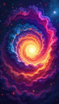 A vibrant, swirling vortex of color and light symbolizes the transformative energy of a revolutionary life, full of unexpected twists and turns , discovery, chaos