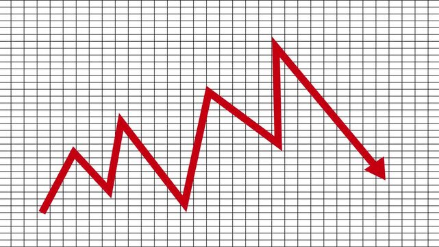 Zigzag Arrow Indicating Upward Trend on Grid, Business Analytics Report with Animated Graphs and Bar Chart Elements