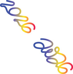 Colorful Abstract Curved Lines — Dual Gradient Ribbon Design with Blue, Yellow, and Red Flow for Modern Art