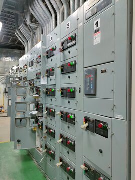 Electric room in industrial,selective focus.Turnaround or PM maintenace electric.	