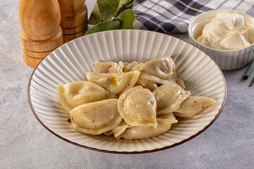 Traditiolal vareniki - stuffed dumplings with potato