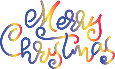 Merry Christmas Calligraphy — Colorful Gradient Lettering Design for Holiday, Greeting Card and Festive Art