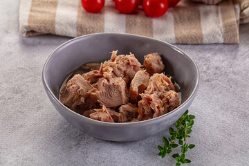 Canned tuna fillet for salad