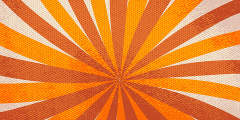 Groovy swirl background with rays retro color. Bg groovy swirl sunburst