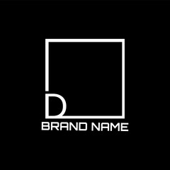 D letter, square, interior logo design