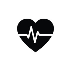 Heartbeat Health Care Icon. Medical Heart Monitor Symbol.