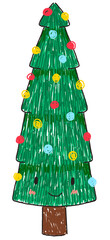 cute christmas tree drawing