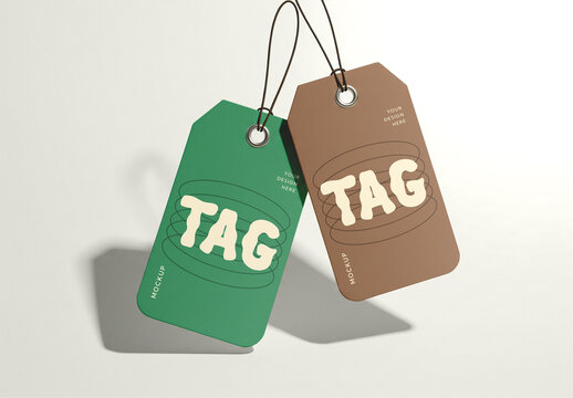 Clothing Label Tag Mockup with Chord