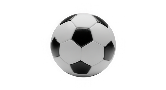 Soccer ball 3d render isolated on transparent background