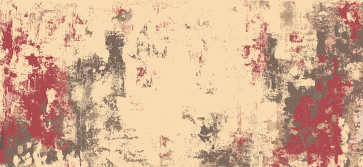 Grunge textured wall surface showing peeling paint and cracks. Vector grunge texture background or wallpaper