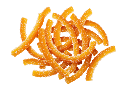 Isolated bunch of sweet pretzel sticks, popular snack food at fairs and festivals worldwide